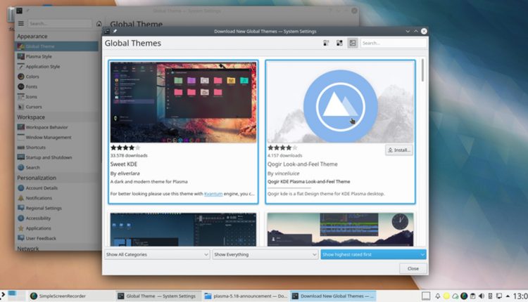 kde plasma 5.18 lts